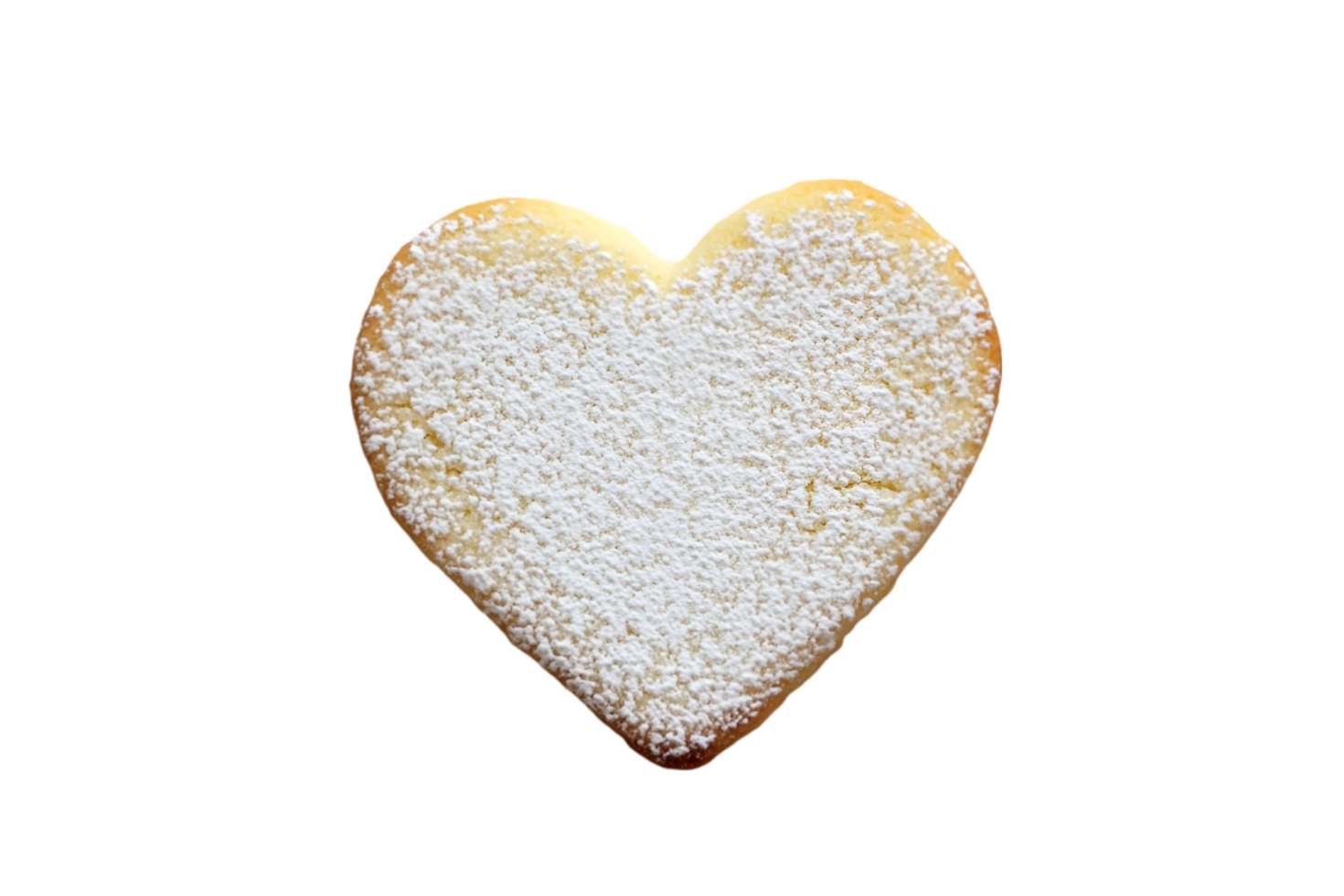 Herz geformt Plätzchen mit pulverisiert Zucker isoliert auf ein transparent Hintergrund png