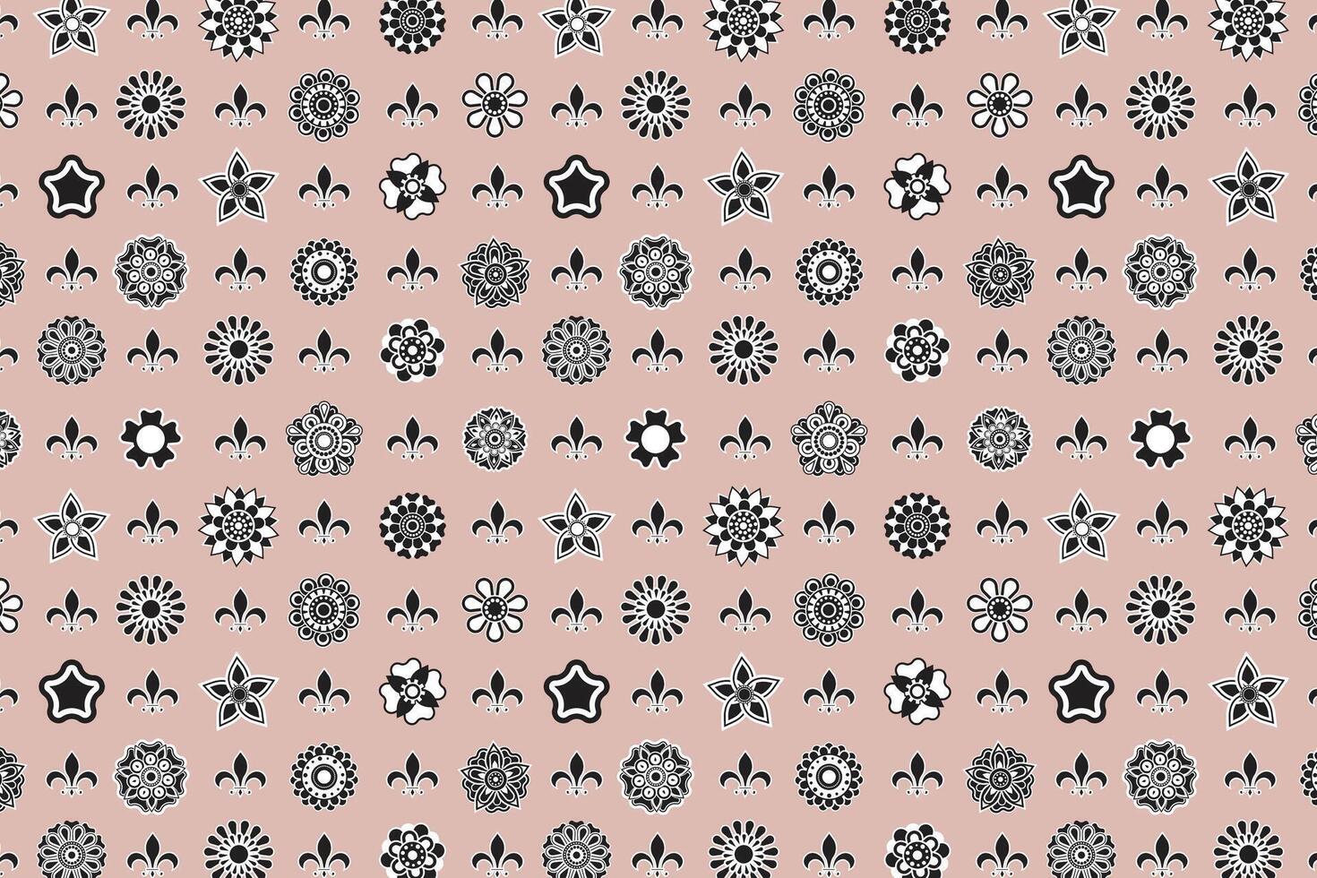Mini mandala florals shapes abstract illustration seamless repeat pattern vector