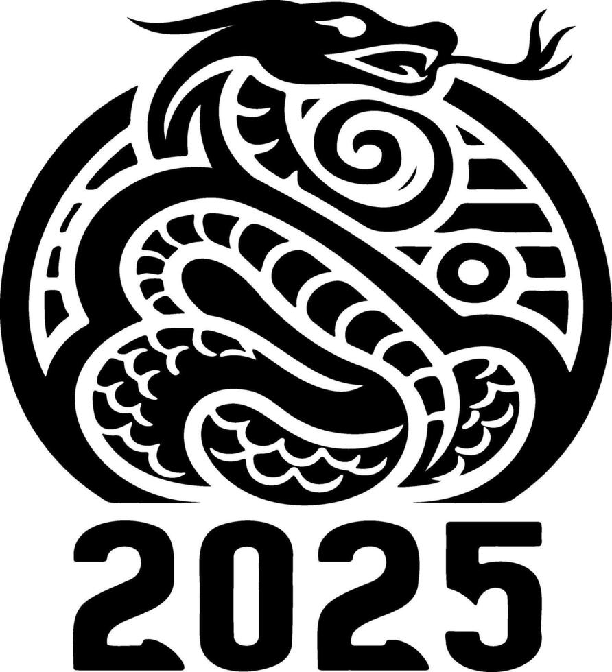 2025 Snake symbol representing Chinese New Year celebration vector