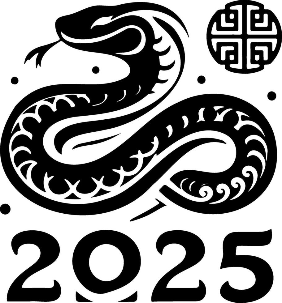 2025 Snake symbol representing Chinese New Year celebration vector