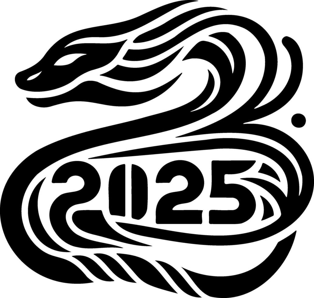 2025 Snake CNY design featuring stylized snake and bold numbers 54647780 Vector Art at Vecteezy