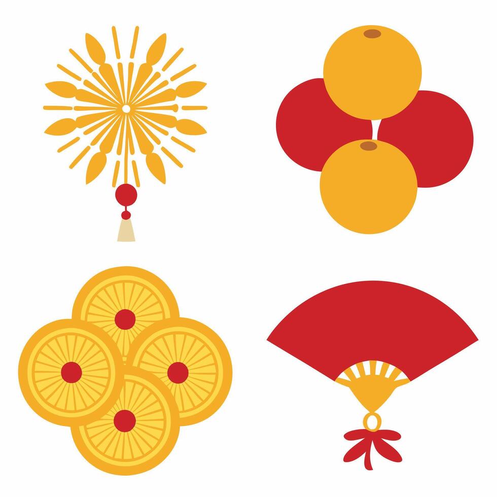 Decorative Icons for Chinese New Year Designs vector