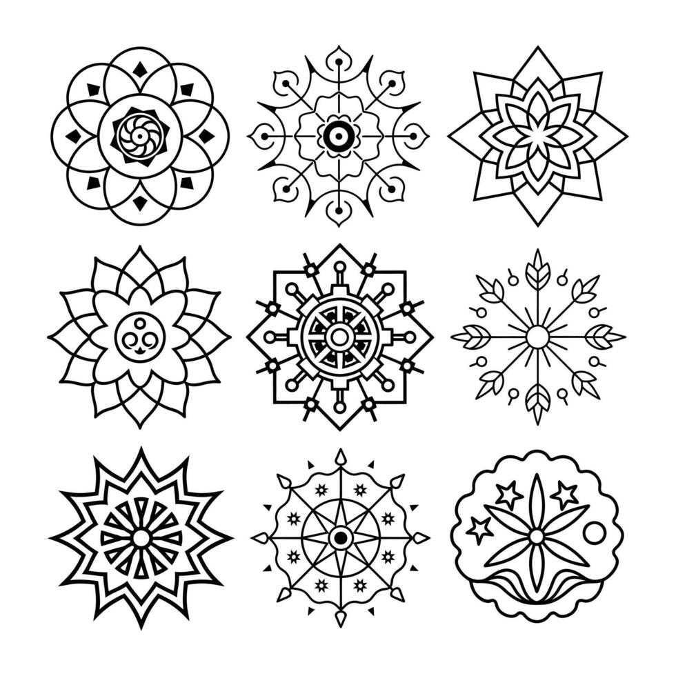 Ornamental Mandala Design Bundle vector