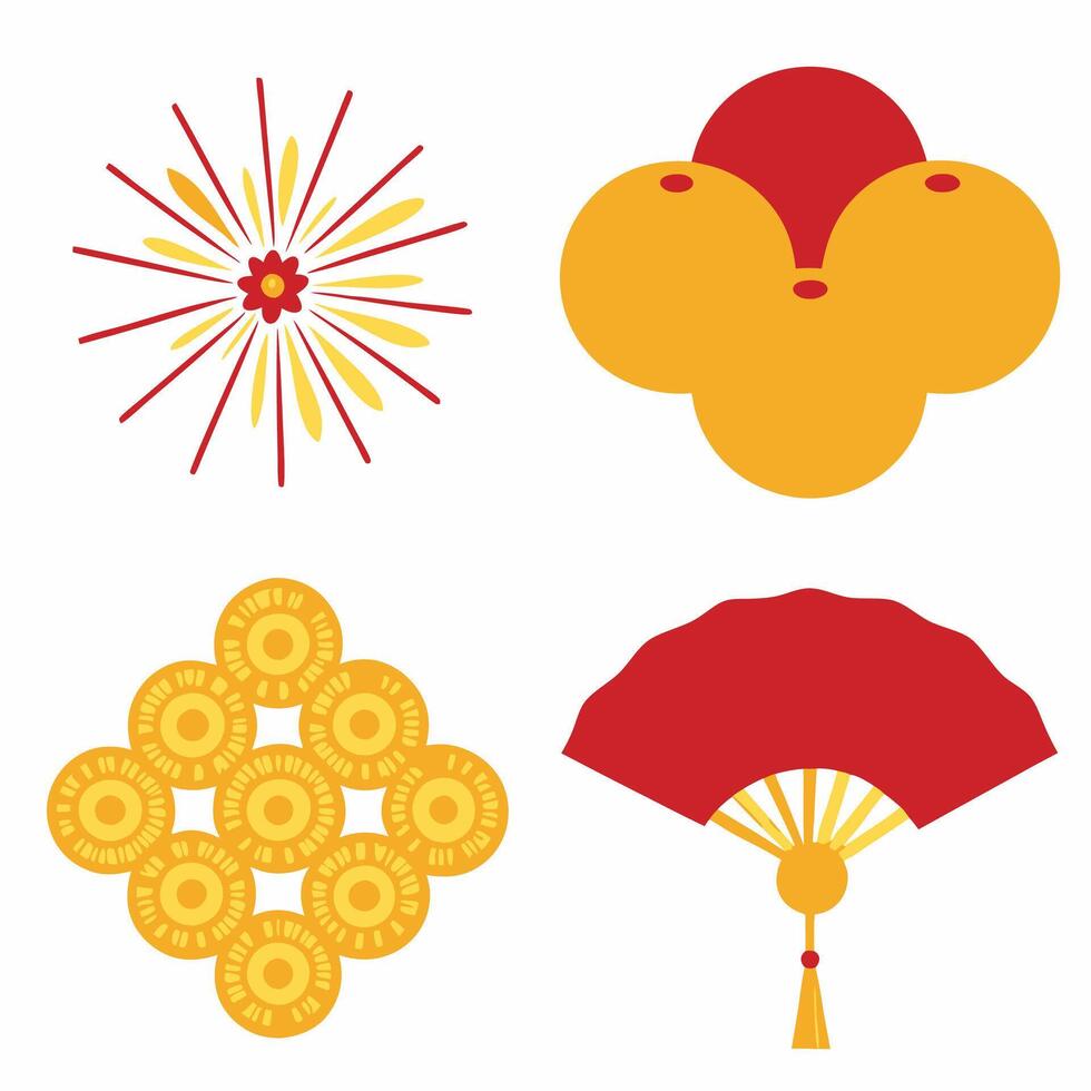 Chinese New Year Icons for Decoration vector