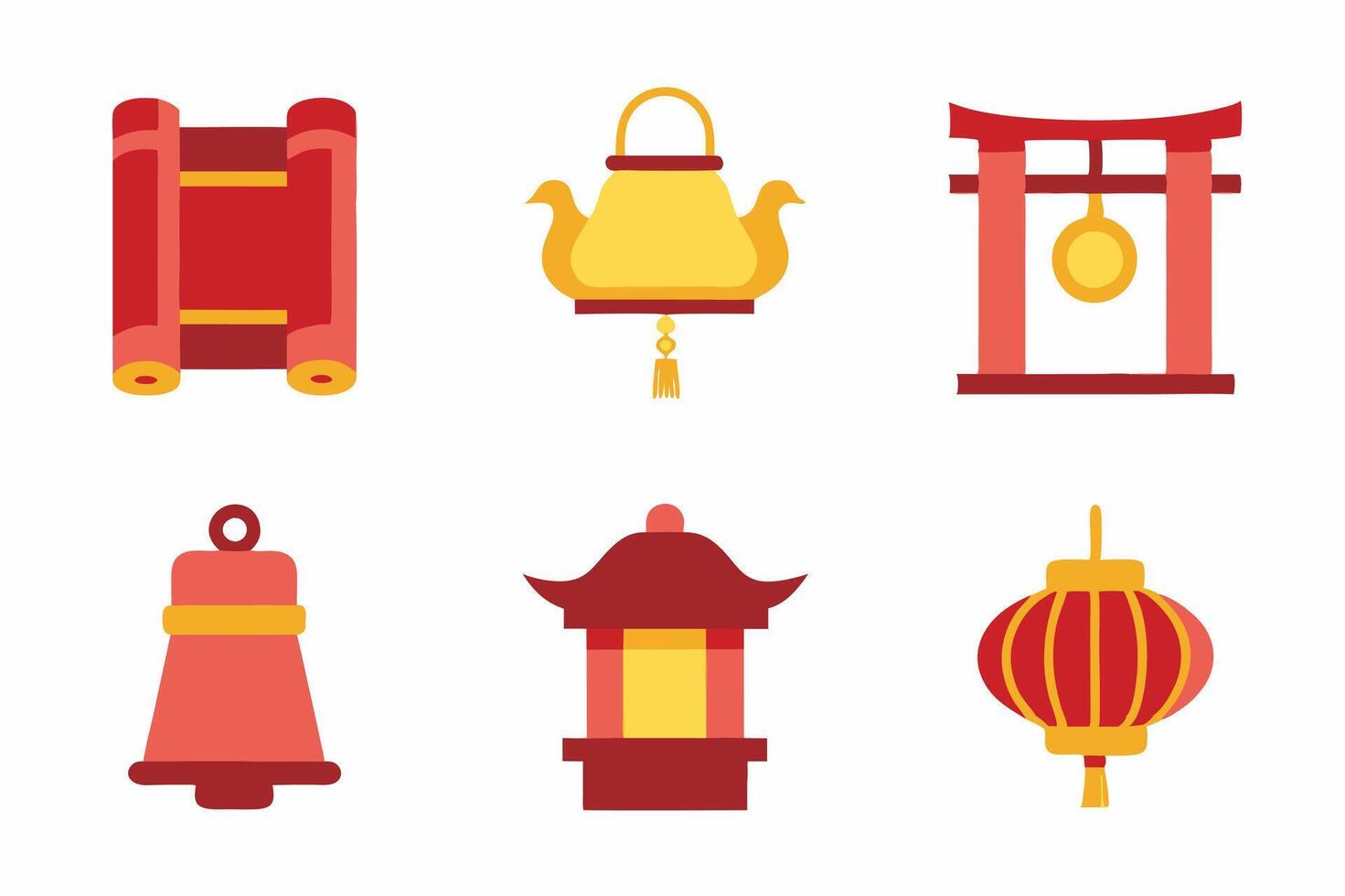 Complete Lunar New Year Icon Set vector