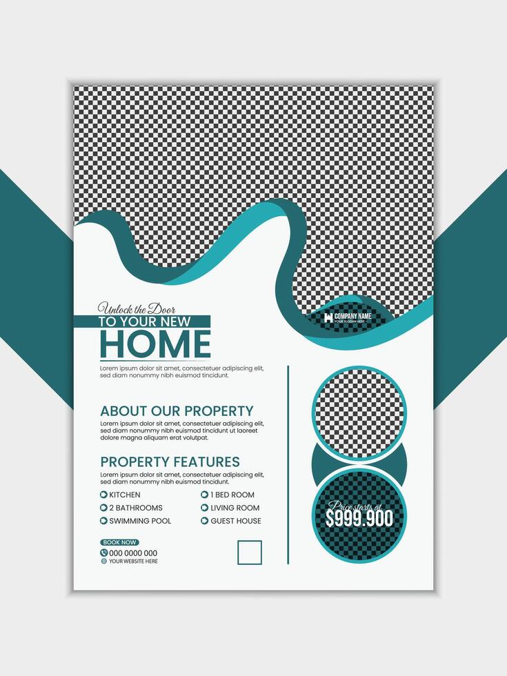 Corporate-themed Commercial Property Flyer vector
