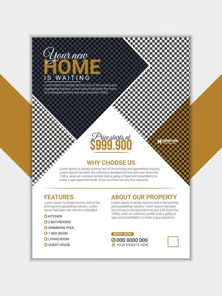 Stylish and Attractive Home for Sale Flyer Template vector