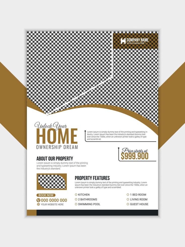 Professional Real Estate Agent Flyer - Editable Template vector