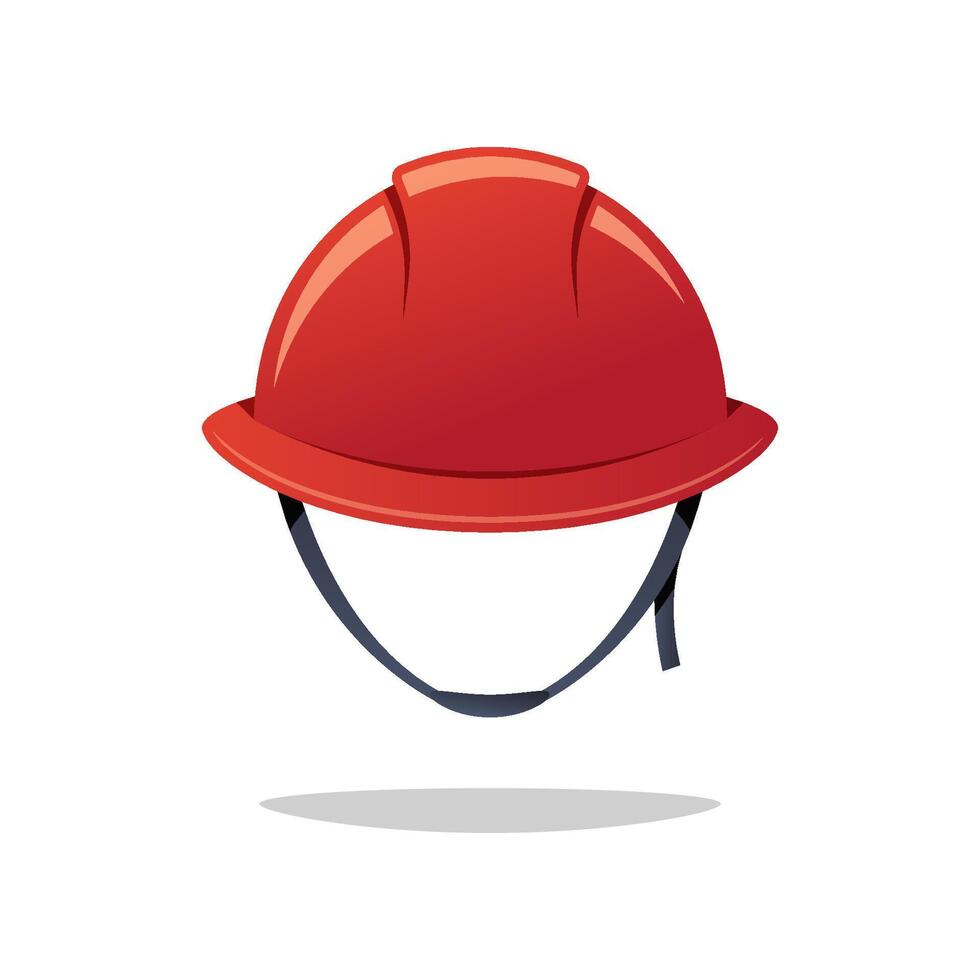 Red rescue workers helmet isolated on white background. vector