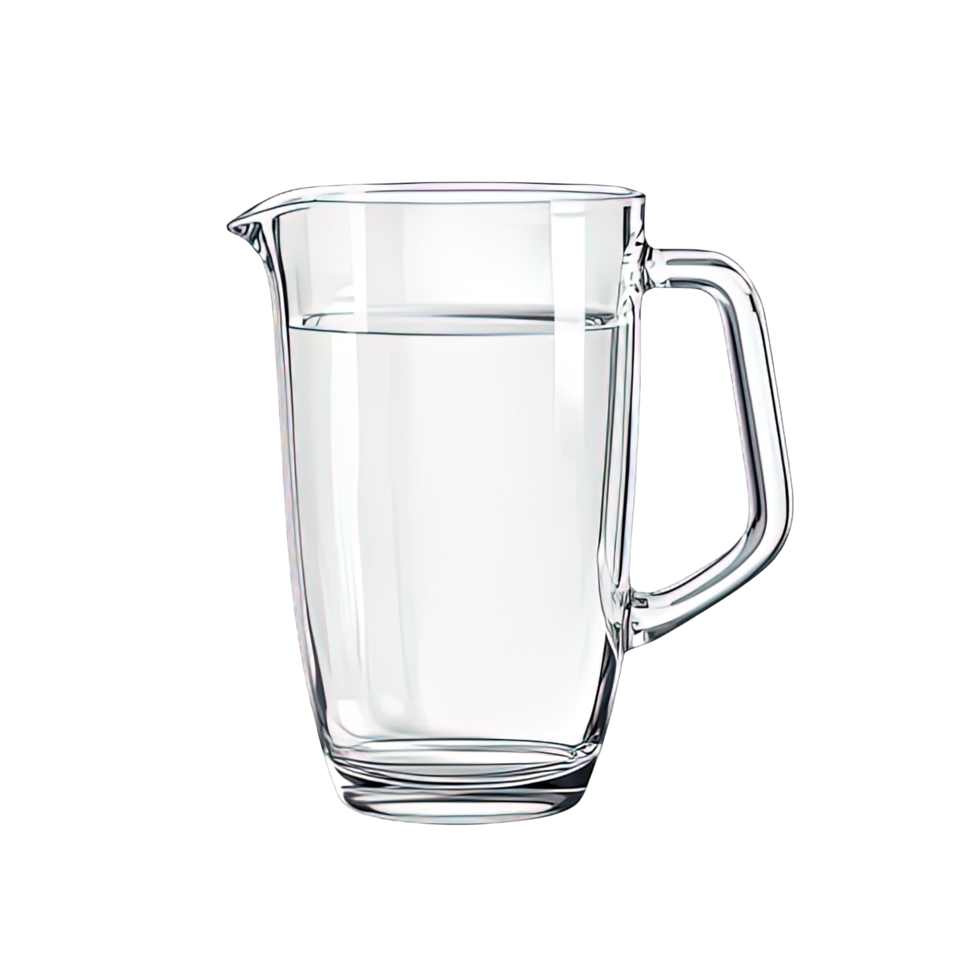Glass Pitcher with Water and Sleek Design png
