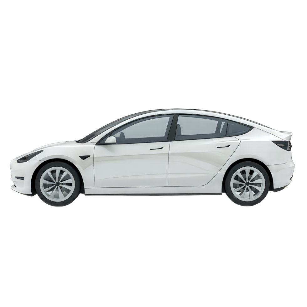 White Electric Car with Sleek Modern Design png