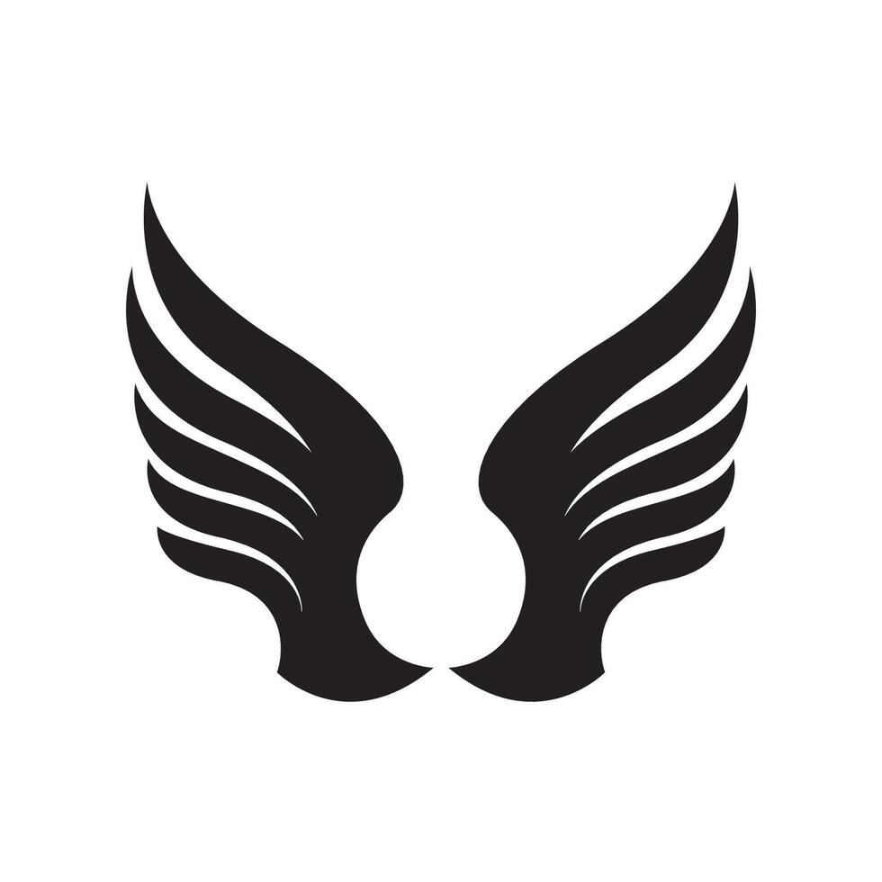 A black and white silhouette of a winged bird vector