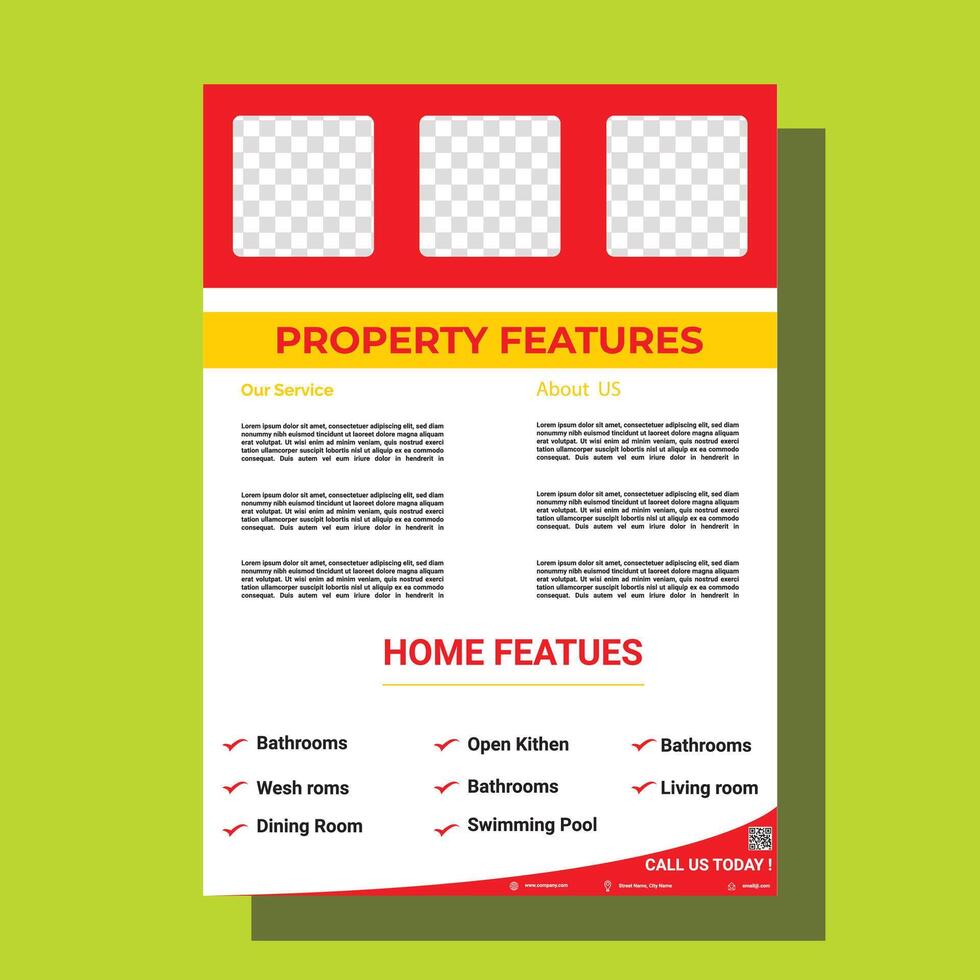 Real estate flyer print vector