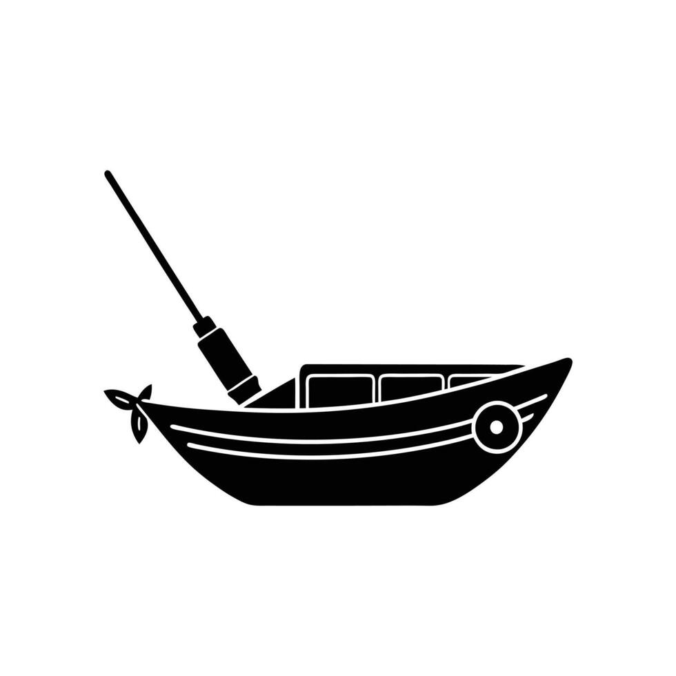 trolling motor silhouette design vector