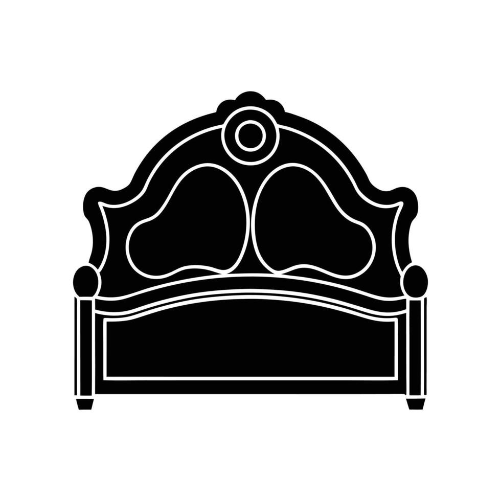 headboard icon silhouette vector