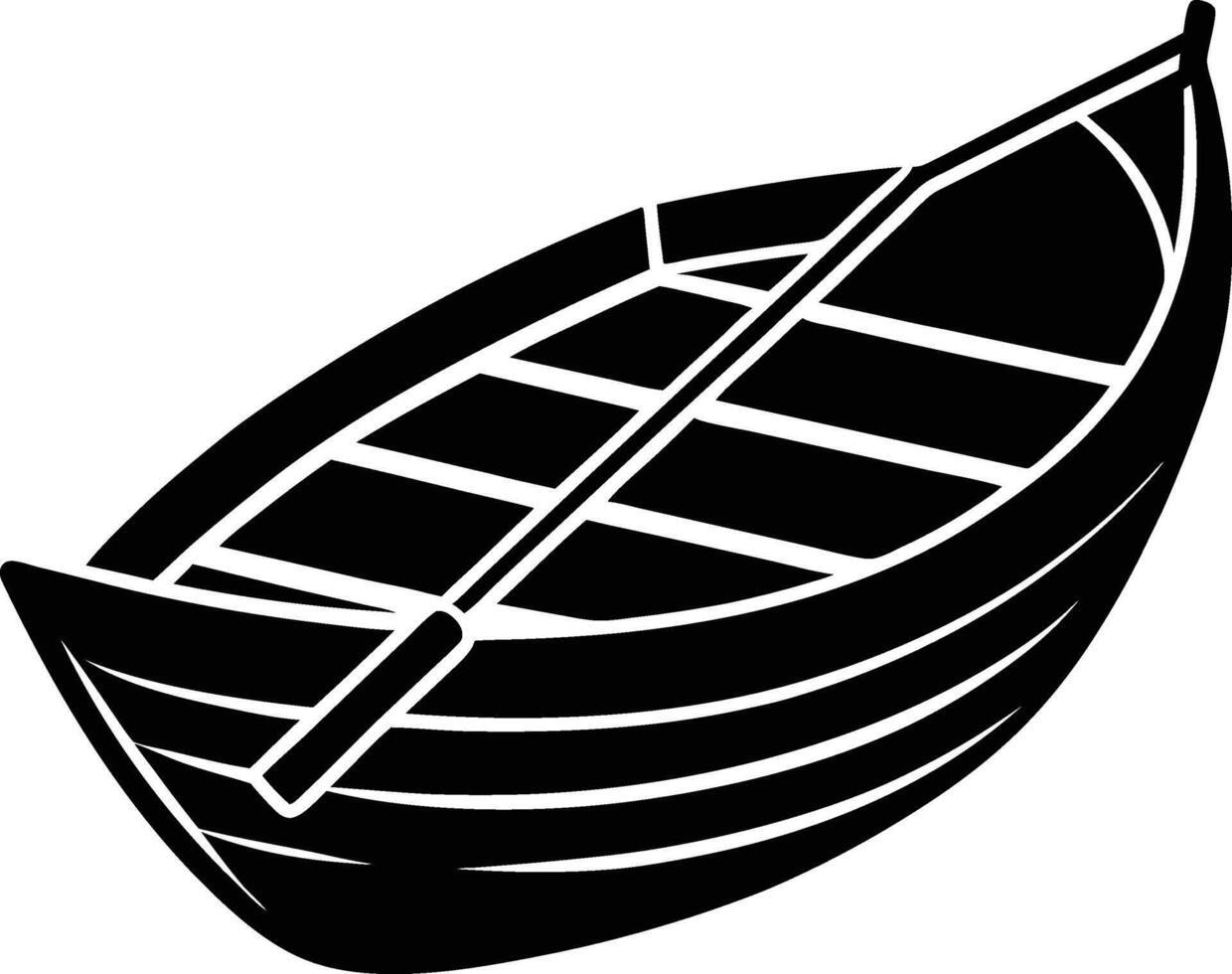 rowboat icon silhouette illustration vector