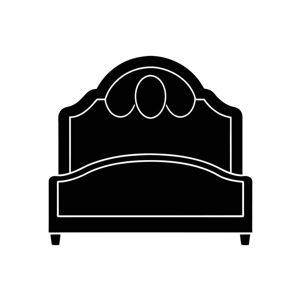 headboard silhouette illustration on white background vector