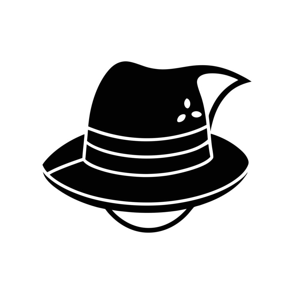fisherman hat silhouette with white background vector