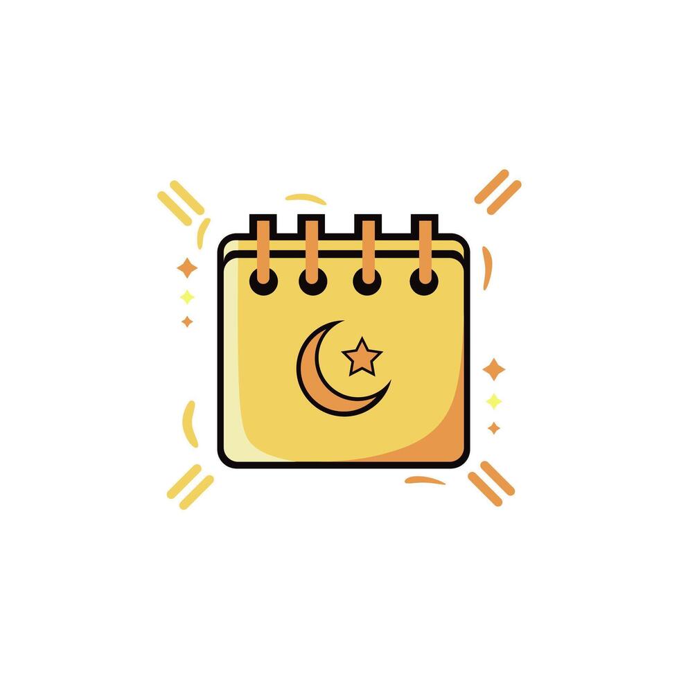 islamic calendar icon vector