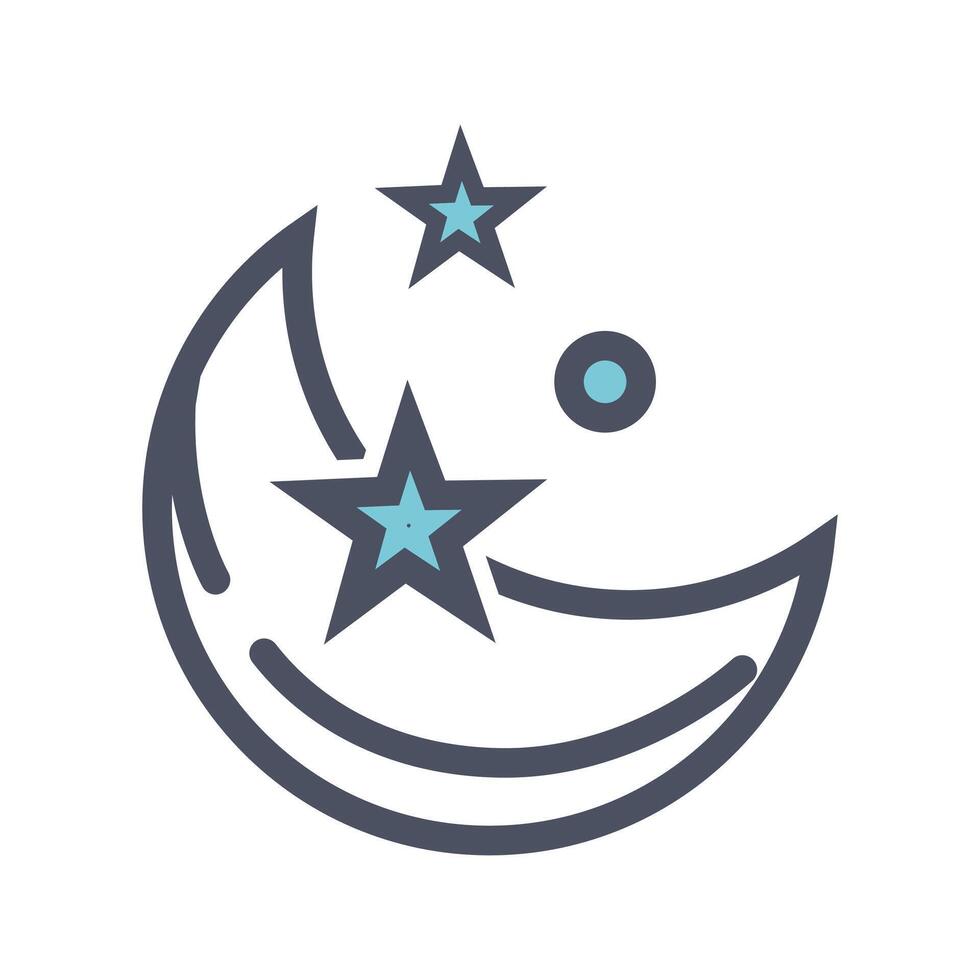 Moon and star icon isolated illustration vector