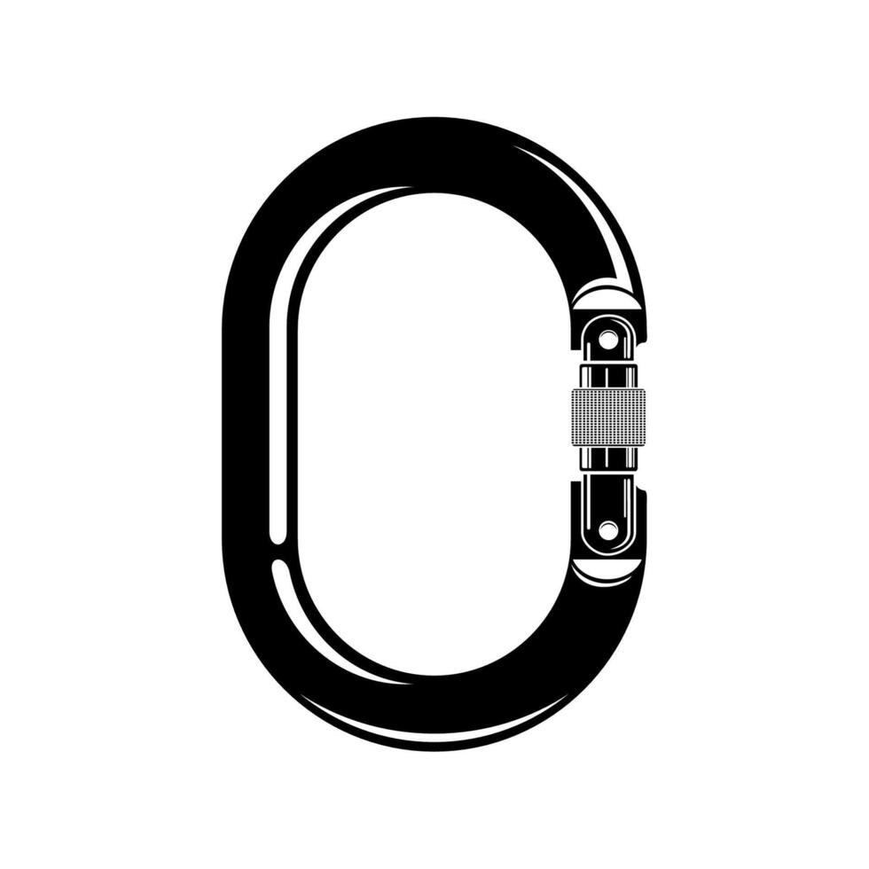 Carabiner glyph and line illustration vector