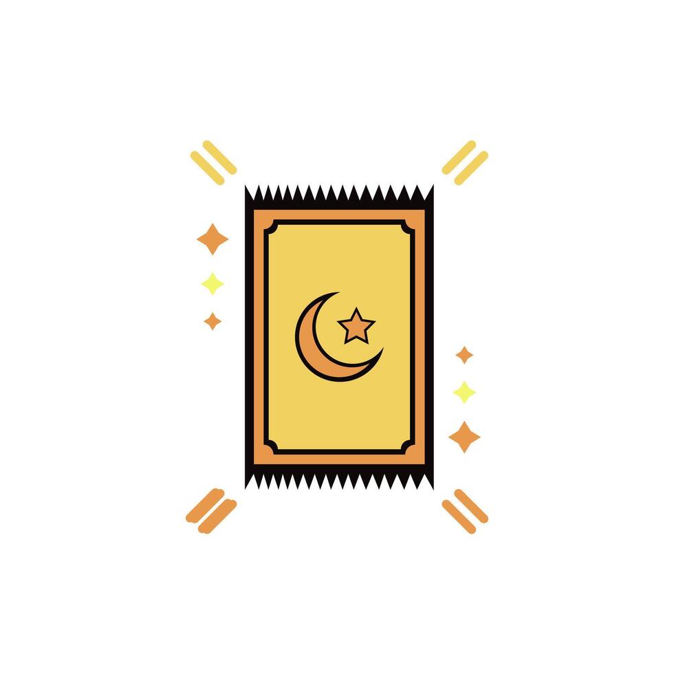 islamic prayer mat icon vector