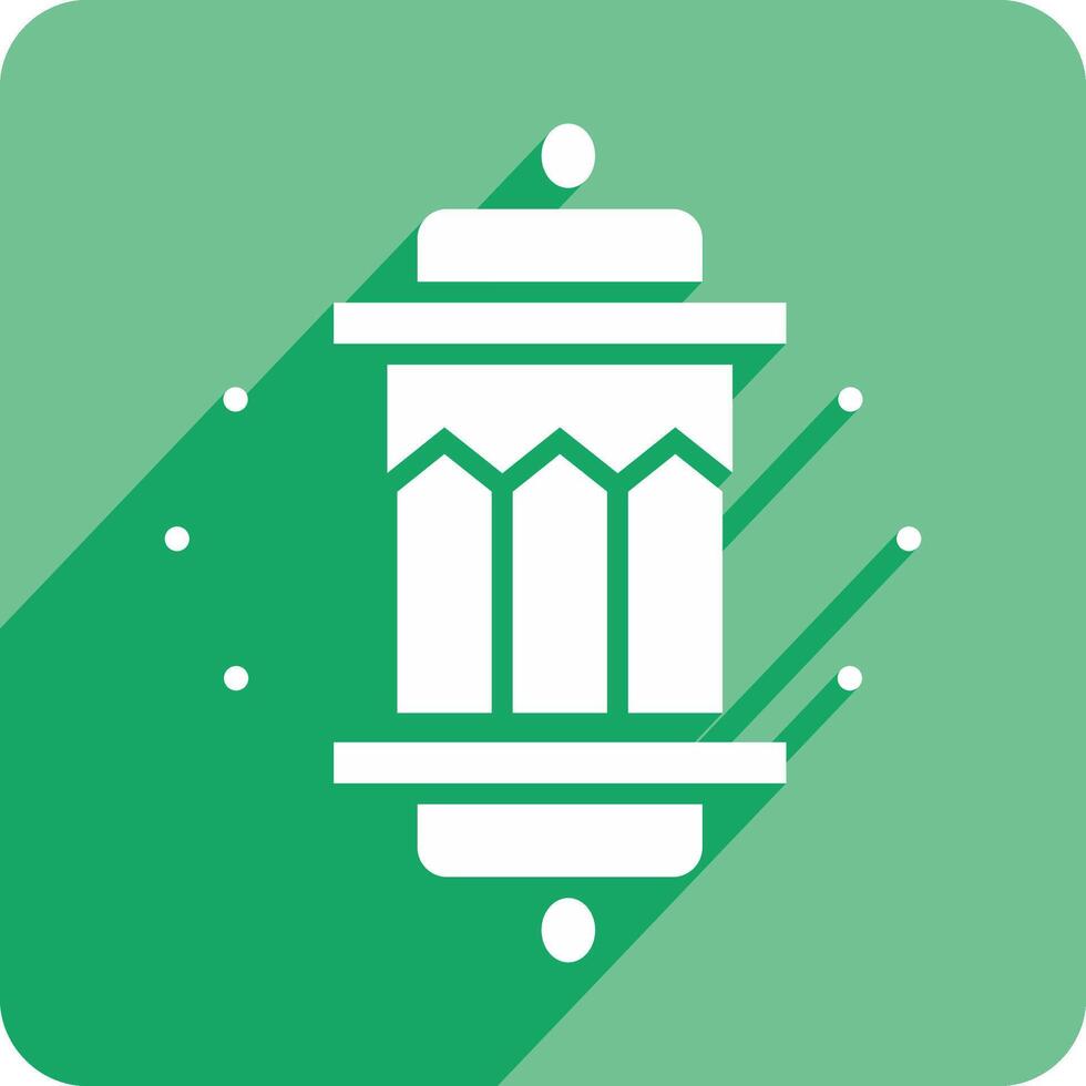 Flat Islamic Lantern Icon With Shadow vector