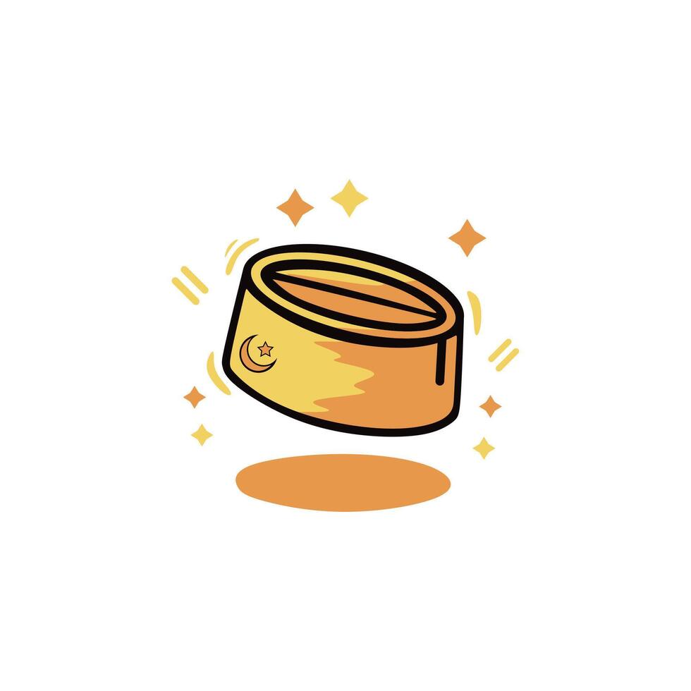 Ramadan Islamic cap icon vector