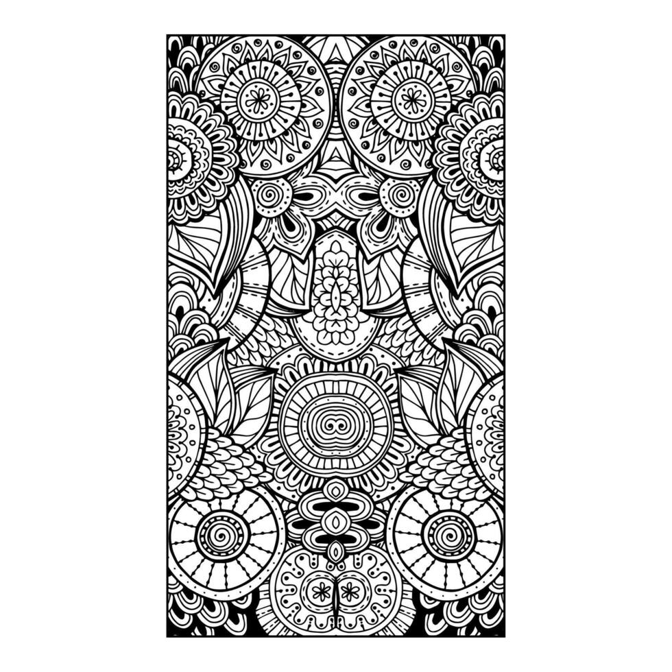 Mandala pattern art background Black and White vector