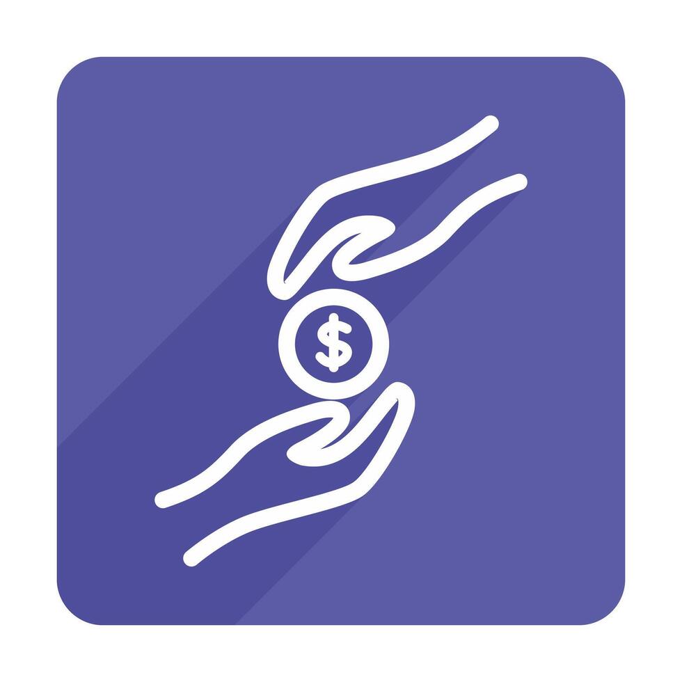 Flat Islamic alms Icon With Shadow vector