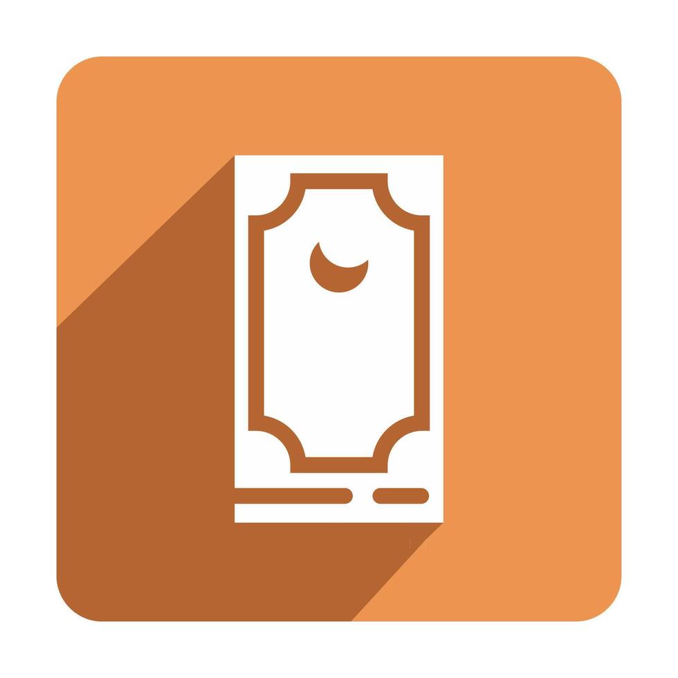 Flat Islamic Prayer Rug Icon With Shadow vector