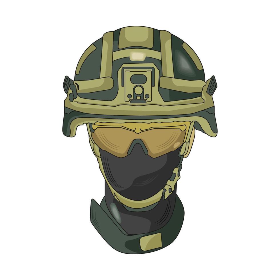 Soldier army head Military cartoon vector