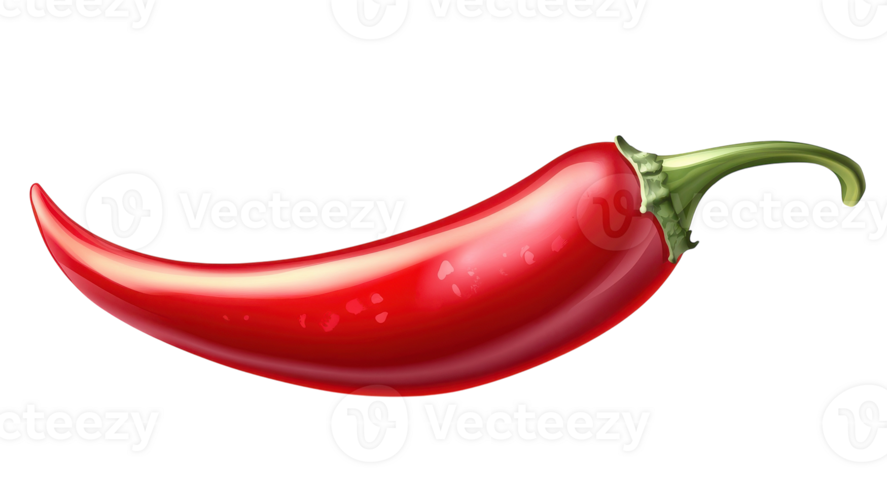 A Stunningly Detailed Image of a Glossy Red Chili Pepper Perfect for Culinary and Food-Based Projects. png