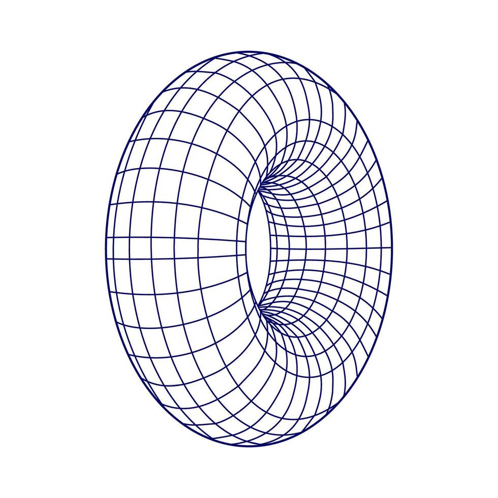 Illustration Circle Donuts Wireframe Icon vector