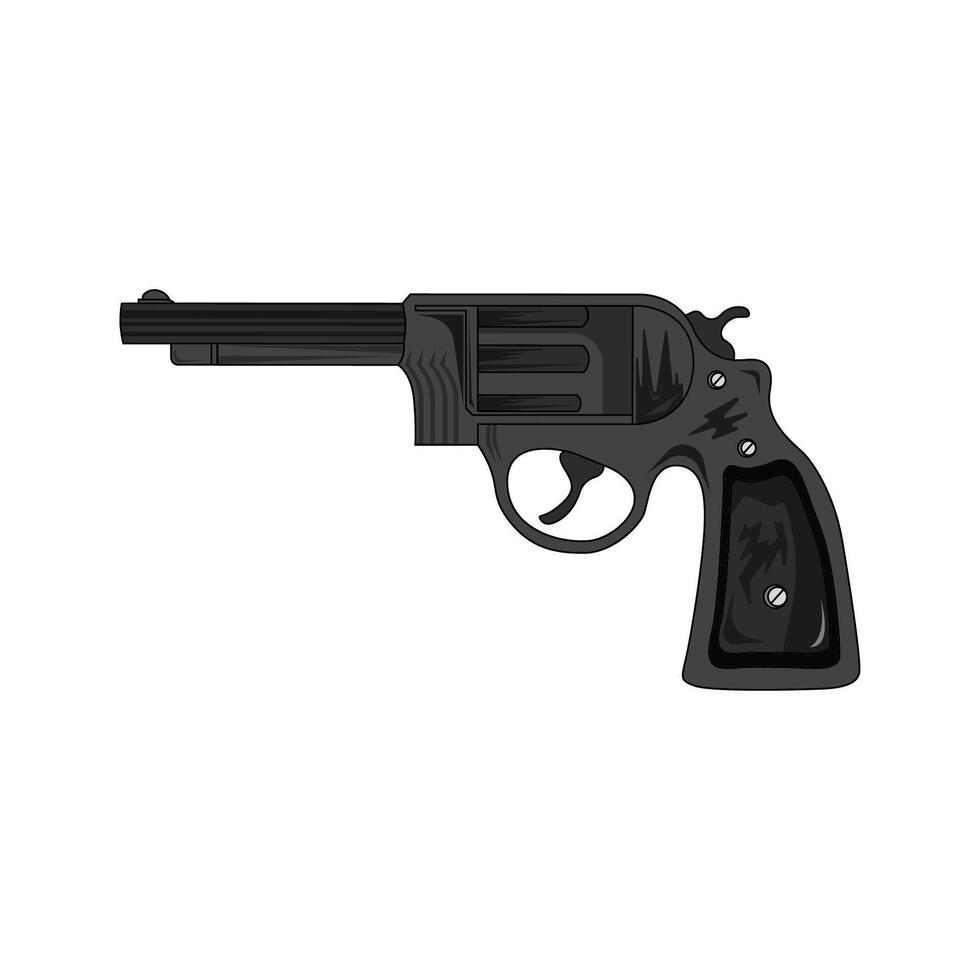 handgun Illustration in detail monochrome style isolated vector
