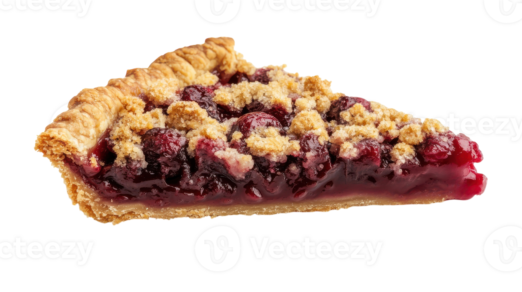 A Delicious Slice of Cherry Pie with a Unique Crumble Topping Perfect for Dessert Enthusiasts and Baking Lovers. png