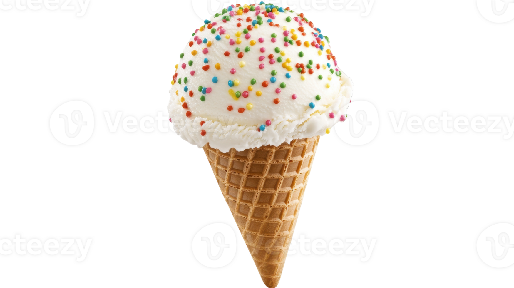Delicious Frosty Ice Cream Cone with Colorful Sprinkles Perfect for Summer Treats and Fun Desserts. png