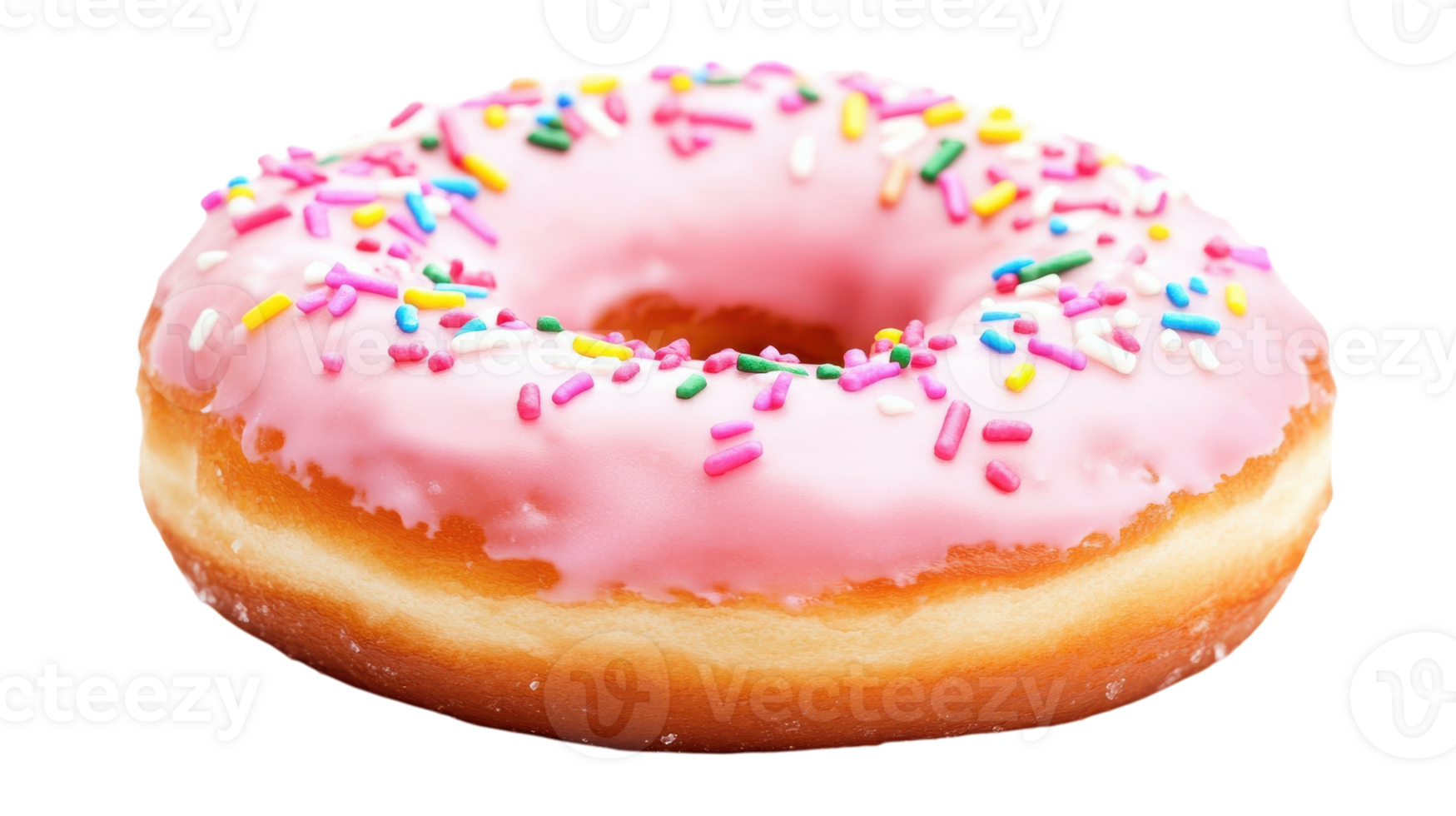 Delicious Freshly Made Donut Topped with Pink Frosting Perfect for Dessert Menus, Social Media Posts, and Sweet Treat Promotions. png