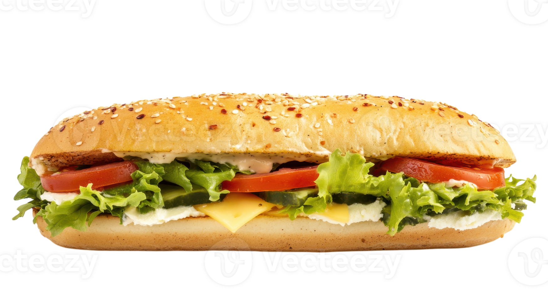 Delicious and Nutritious Freshly Made Sandwich with Crisp Lettuce and Cheese Perfect for Quick Meals or Picnics. png