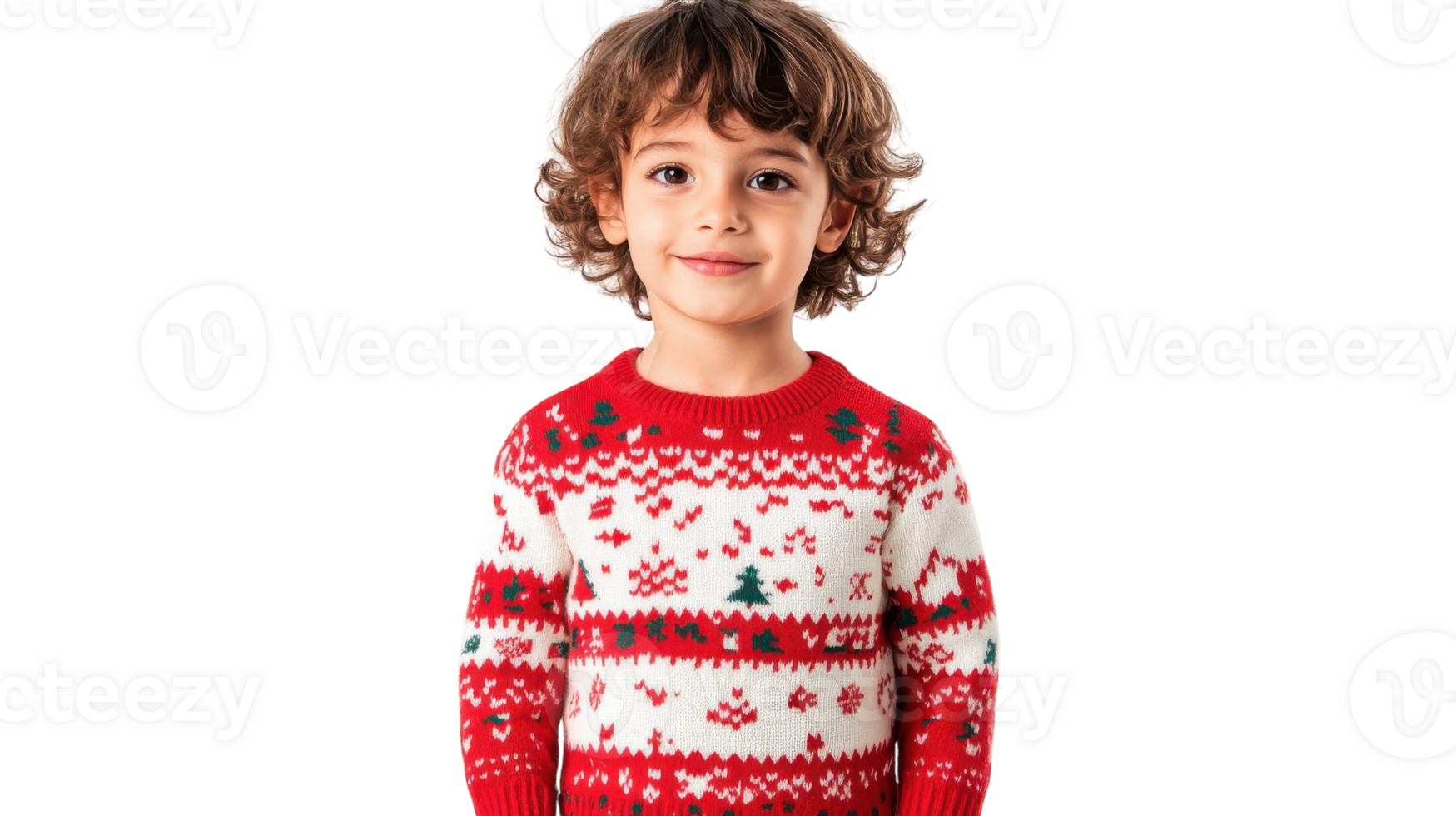 A Cheerful Child Wearing a Holiday Themed Sweater Perfect for Festive Celebrations and Family Gatherings. png