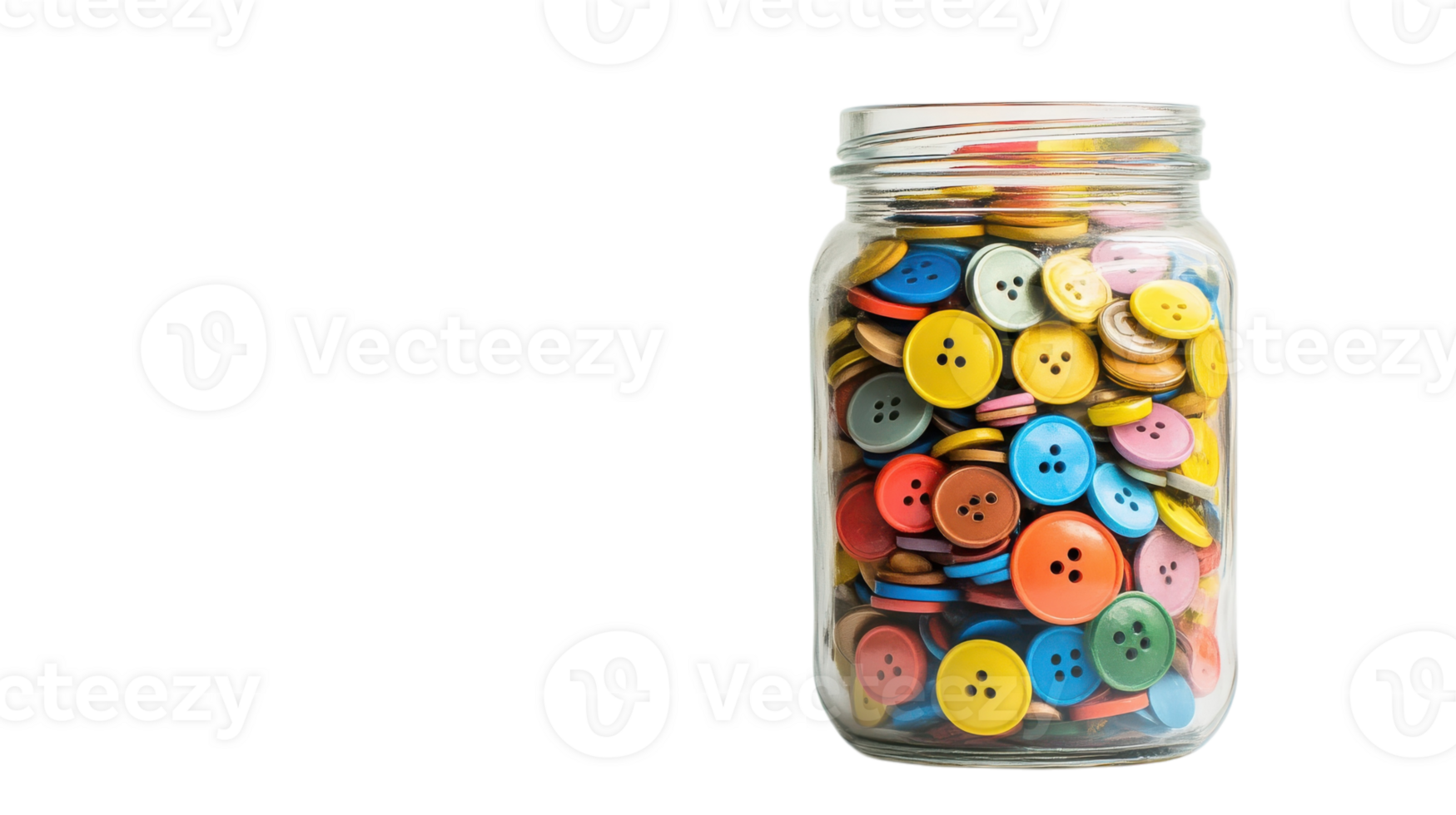 Creative Display of Colorful Buttons in a Glass Jar for Crafting Projects and Home Decor Inspiration. png