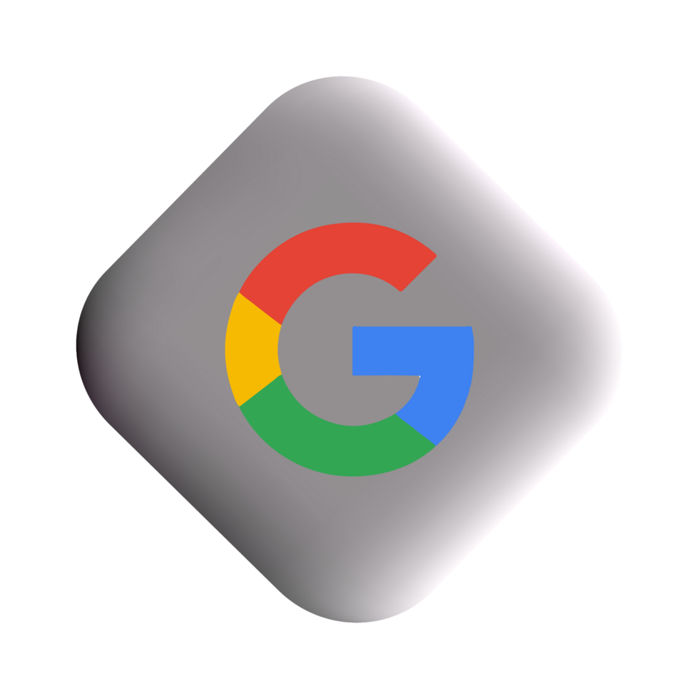 Google logo on grey shape png