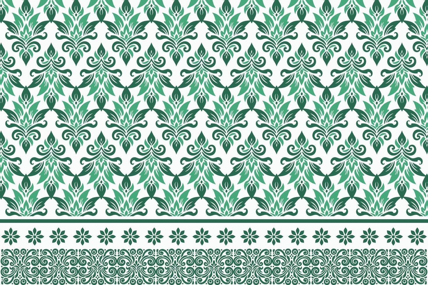 abstract seamless floral pattern with border design showcasing vintage botanical motifs and ethnic geometric elements for fabric textiles, wallpaper, and fashion vector