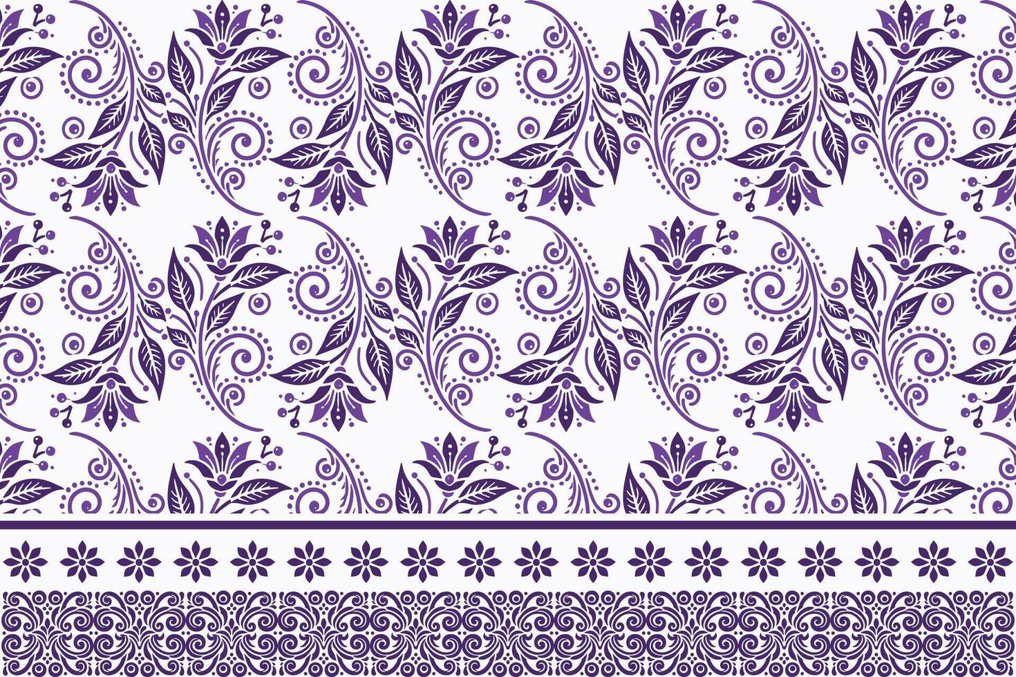 abstract seamless floral pattern with border design, featuring vintage botanical motifs and ethnic geometric patterns for textiles, fabric, wallpaper, and fashion apparel vector