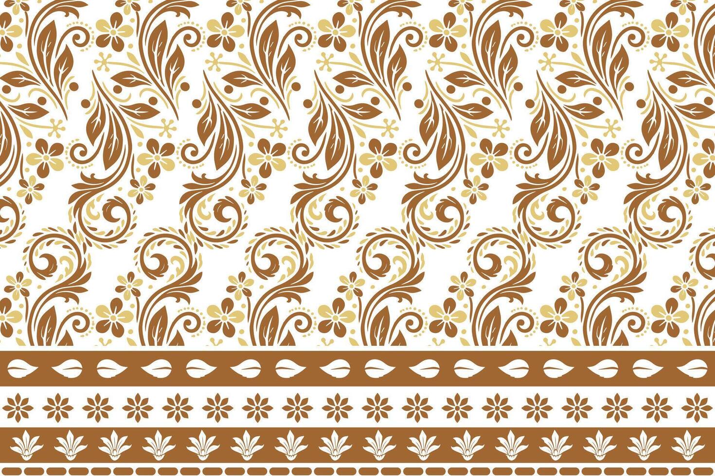 abstract seamless floral pattern with border design, vintage botanical motifs, and ethnic geometric touches for fabric, wallpaper, textiles, and fashion accessories vector