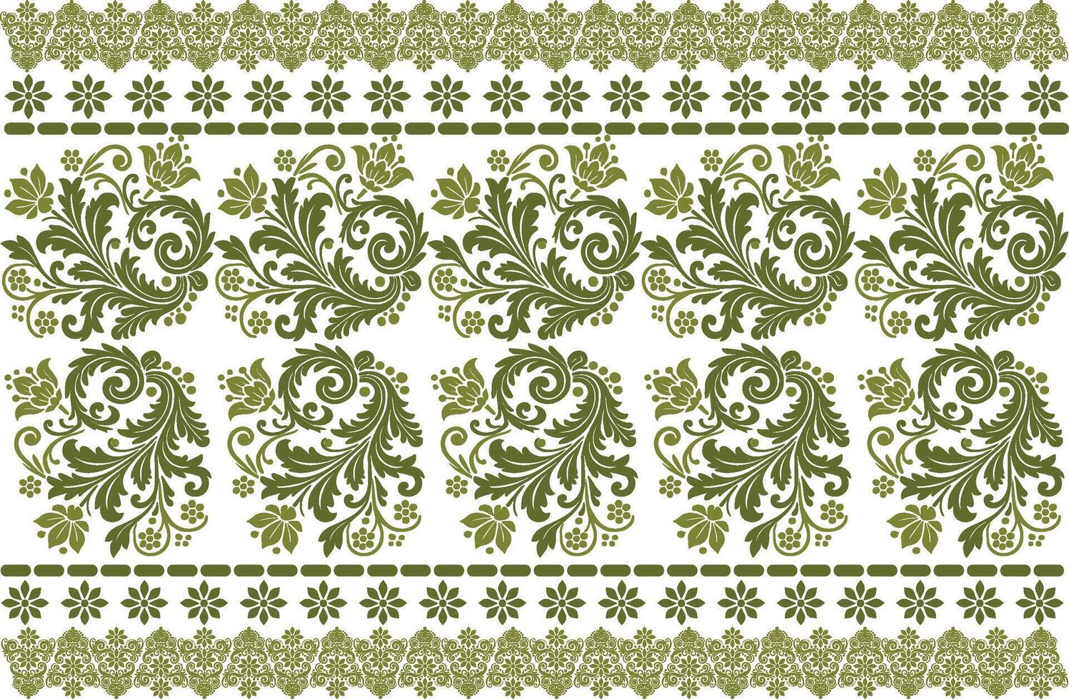 abstract seamless floral pattern with border design featuring vintage botanical and ethnic geometric motifs for fabric, wallpaper, textiles, and fashion accessories vector