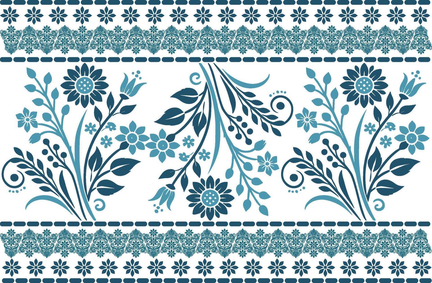 abstract seamless floral pattern with vintage botanical motifs ethnic geometric elements for fabric design fashion textiles wallpaper and decorative cushion covers vector