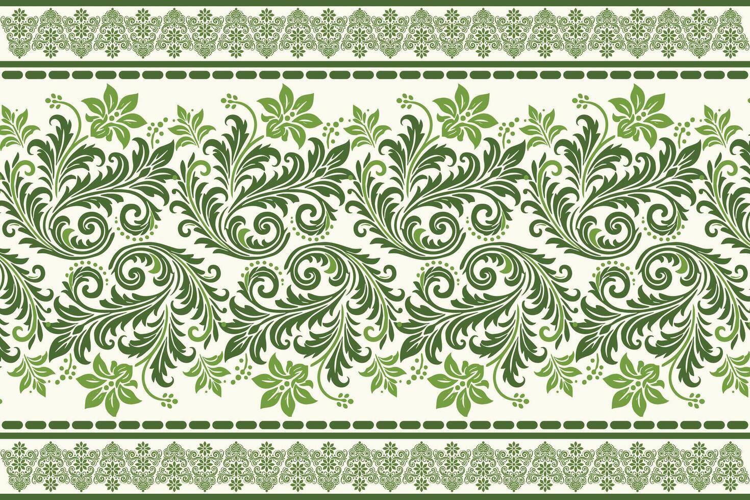 abstract seamless floral pattern with vintage botanical motifs, border design, and ethnic geometric elements for fabric textiles, wallpaper, and fashion accessories vector