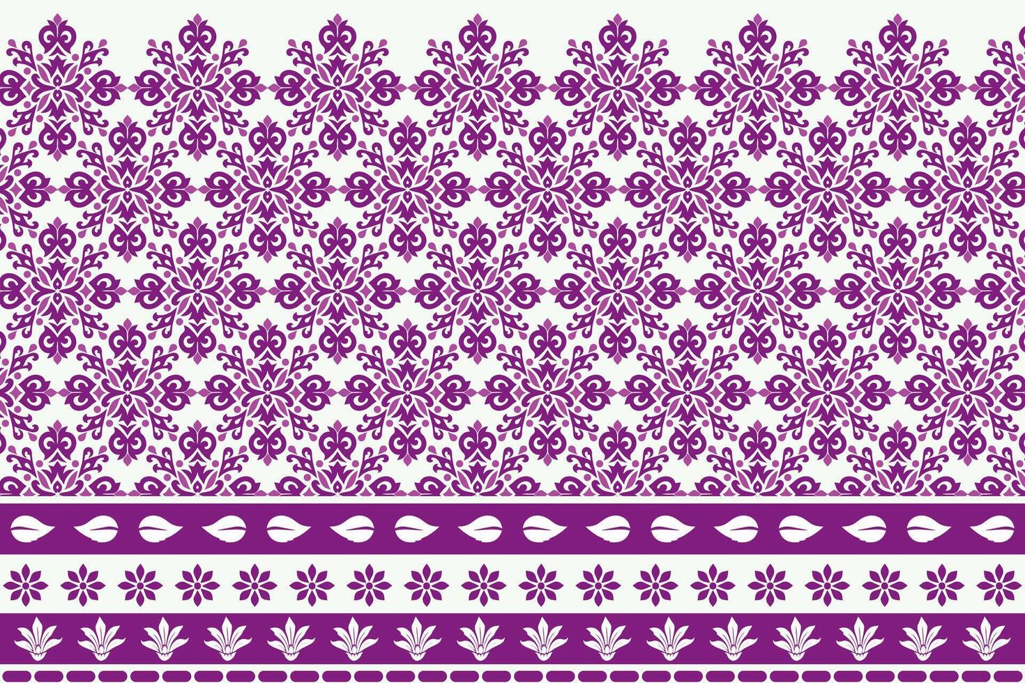 abstract seamless floral pattern with border design, vintage botanical motifs, and ethnic geometric accents for fabric, textiles, wallpaper, and fashion creations vector