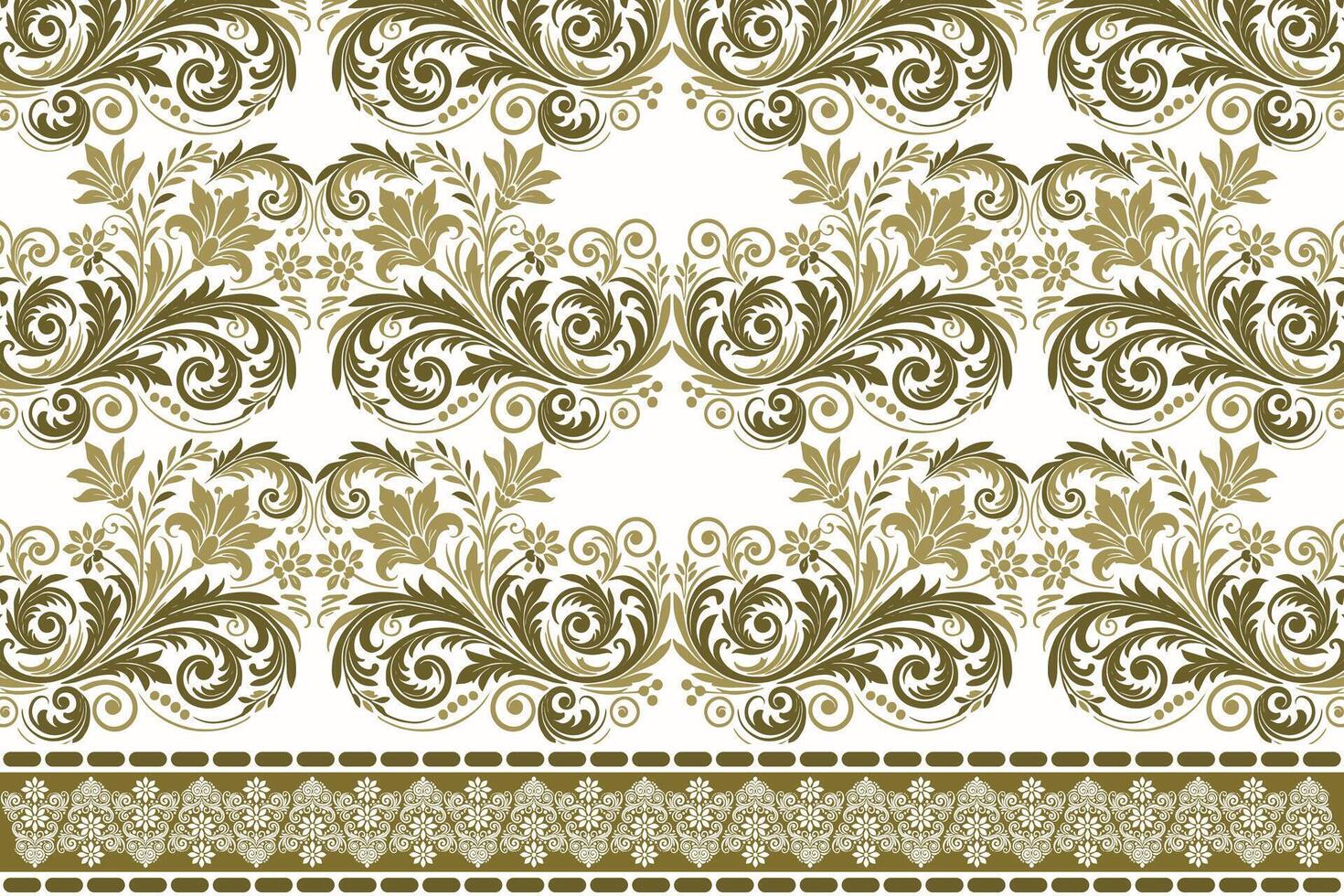 abstract seamless floral pattern with vintage botanical motifs, border design, and ethnic geometric elements for textile, fabric, wallpaper, and fashion accessories vector